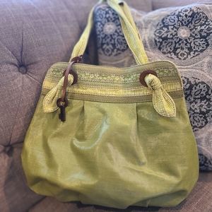 Fossil Keyper Large Coated Canvas Tote in Green